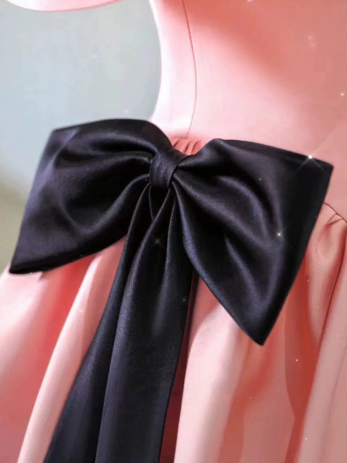 JazzHer Elegant Ball Gown Off The Shoulder Pink Satin Long Prom Dress Evening Dresses (PRE-ORDER)