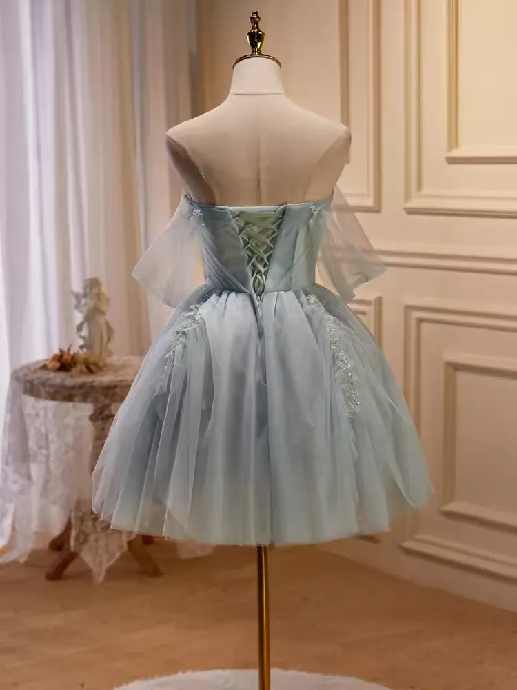 JazzHer Elegant Ball Gown Off The Shoulder Tulle Party Dress Lace Homecoming Dresses (PRE-ORDER)