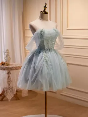 JazzHer Elegant Ball Gown Off The Shoulder Tulle Party Dress Lace Homecoming Dresses (PRE-ORDER)
