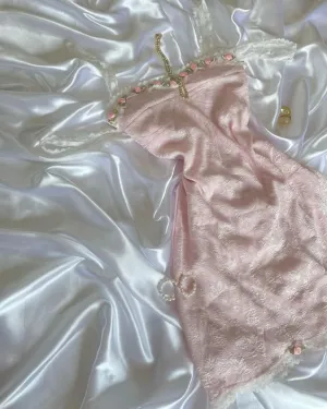 JazzHer th Birthday A line Spaghetti Straps Pink Lace Homecoming Dresses Short Party Dress (PRE-ORDER)