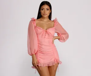 Lace Be Real Charming Organza Sleeve Mini Dress