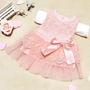 lace flower cute baby dress Party Wedding Birthday baby girls dresses Candy colors princess infant dress Spring summer 0-2