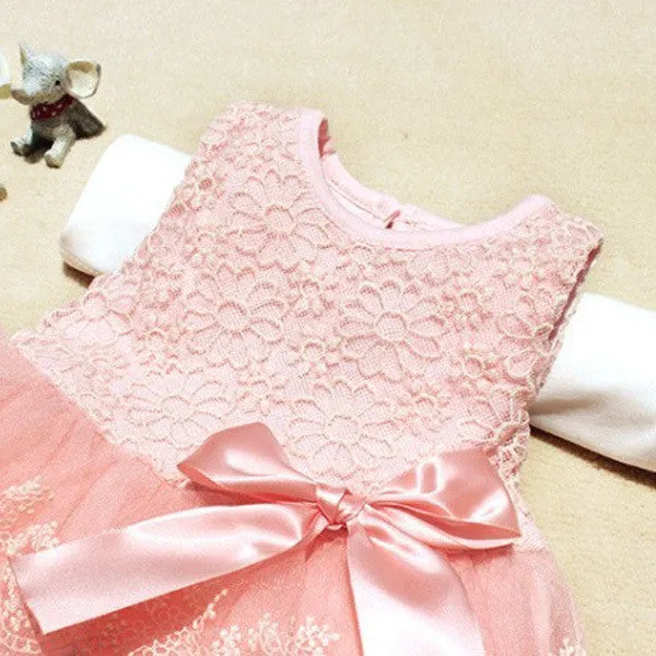 lace flower cute baby dress Party Wedding Birthday baby girls dresses Candy colors princess infant dress Spring summer 0-2