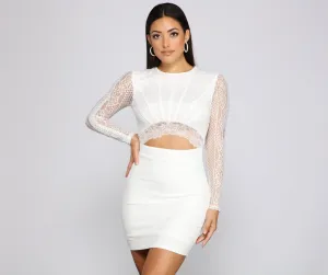 Lace Show 'Em Charming Who's Boss Mini Dress