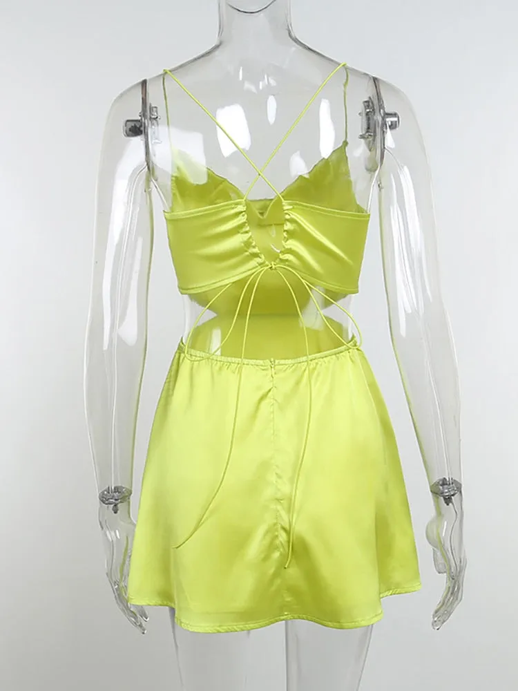 Lima Lace-Up Mini Slip Dress