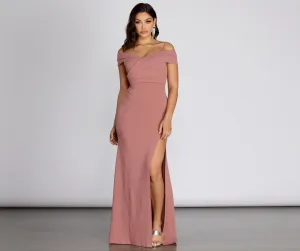 Lisa Marie Formal Charming Pleated Crepe Dress