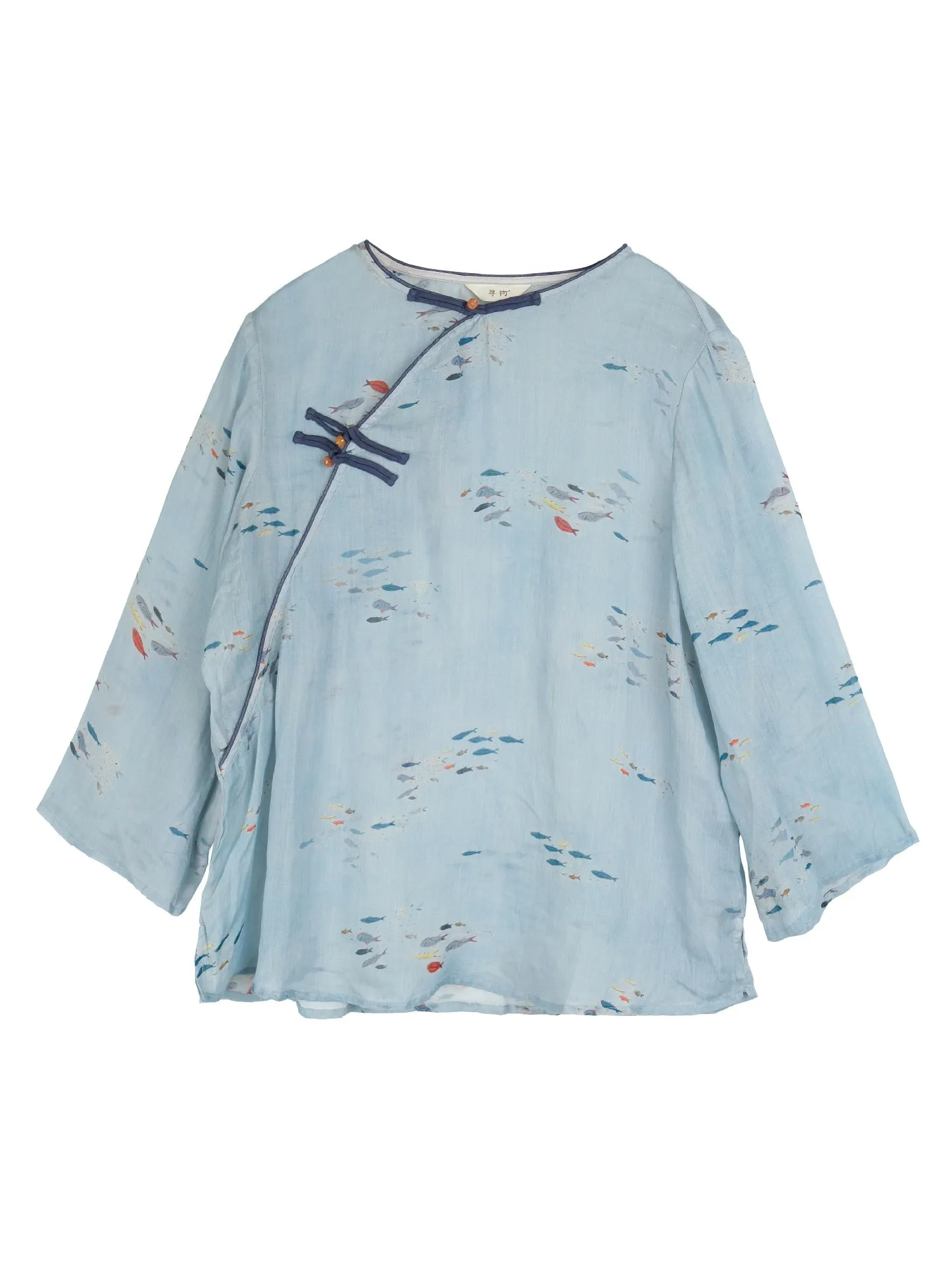 Little Fish Cheongsam Qipao Top in Blue