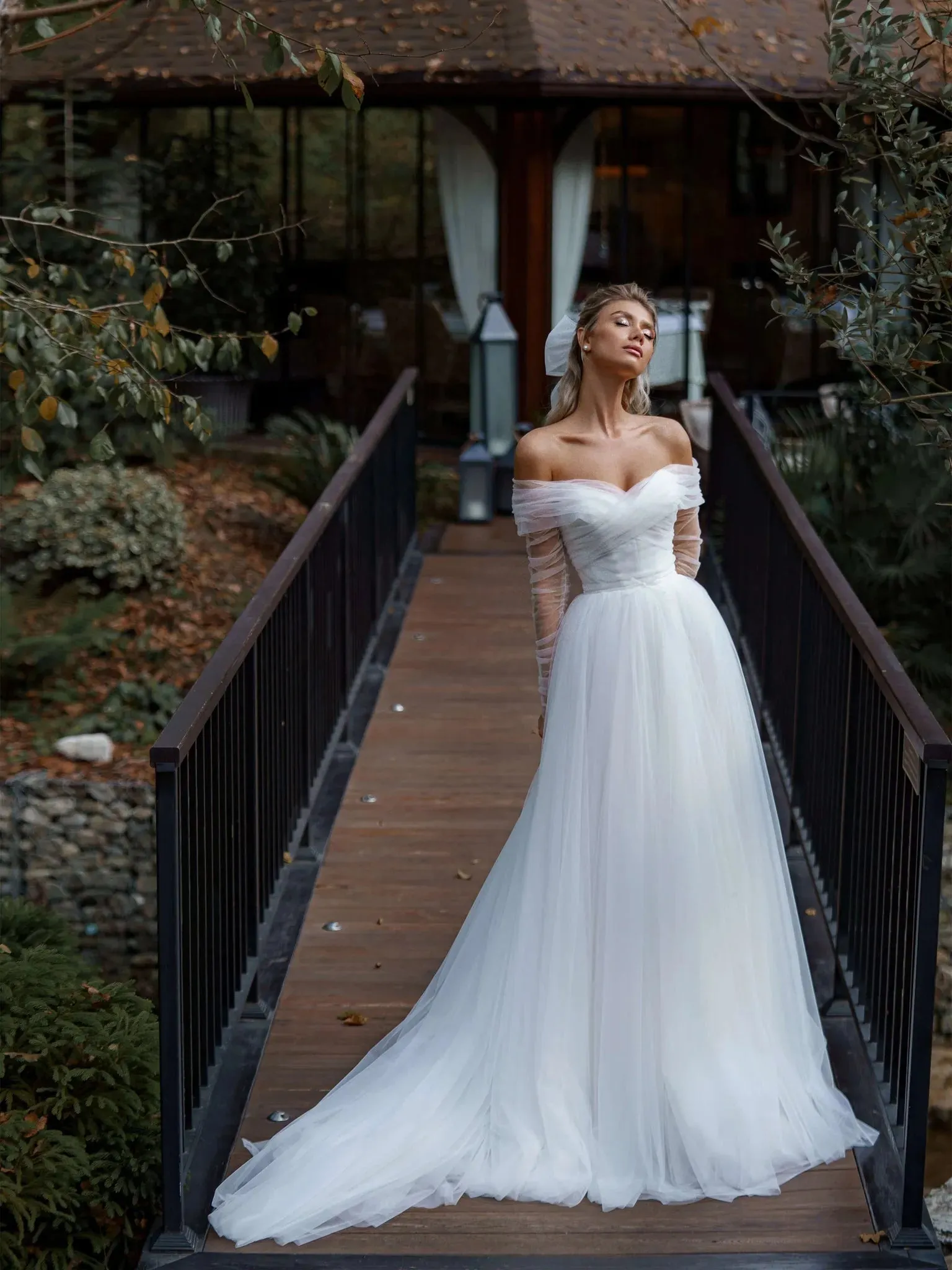 Long Sleeves Wedding Dress Bride Off Shoulder Bohemian Bridal Dresses Simple Backless A-Line Vesti ElegantVestido De Novia