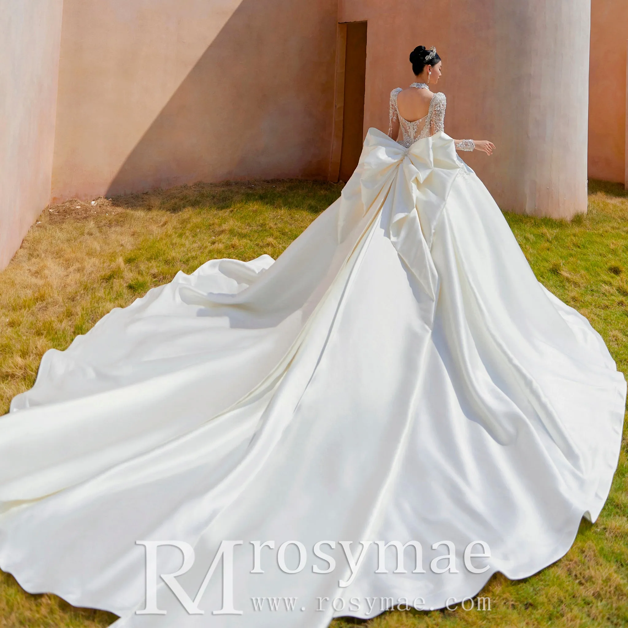 Luxurious Princess Ball Gown Wedding Dress with Long Train