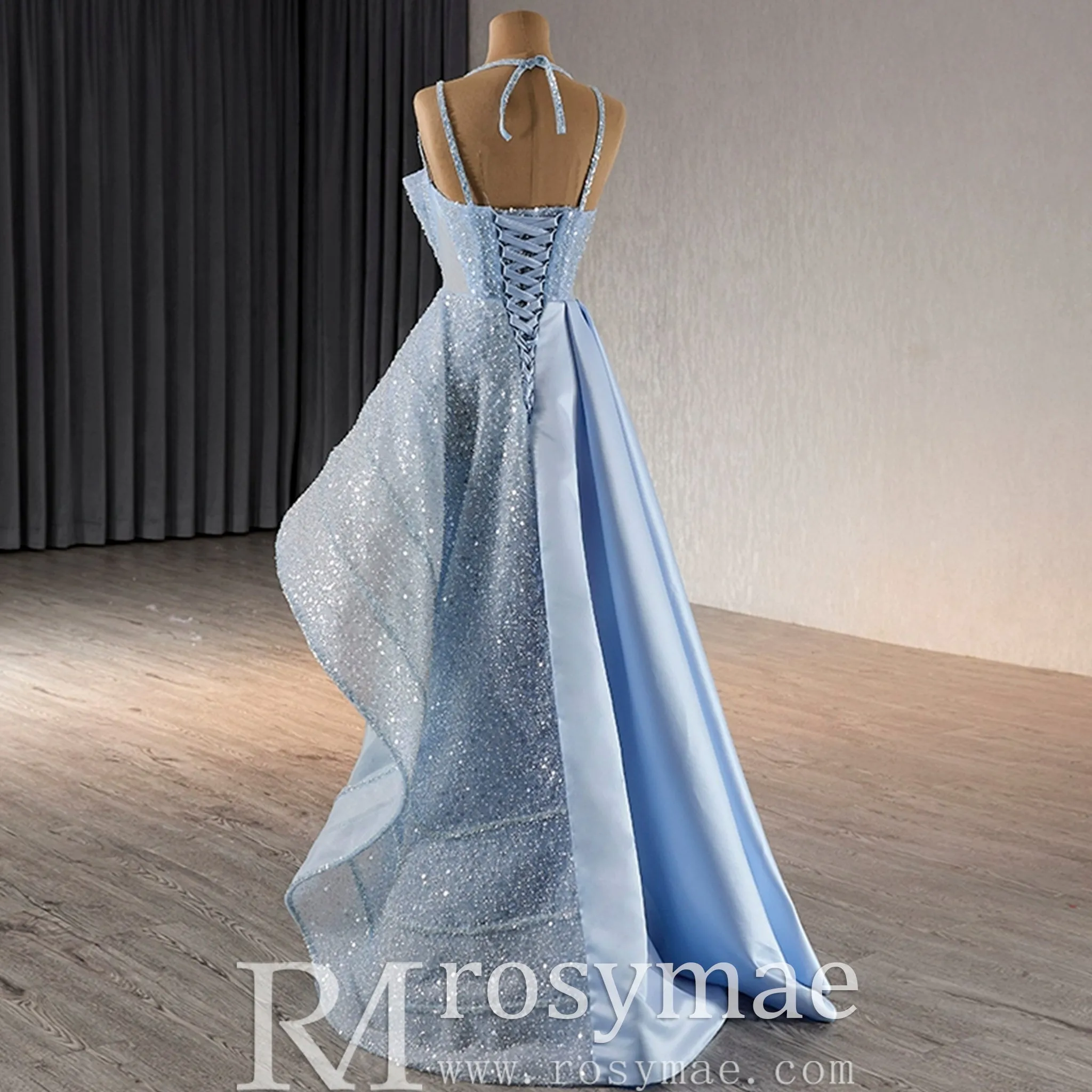 Luxury Sequins Long Formal Dress Evening Dress with Spagehtti Strap