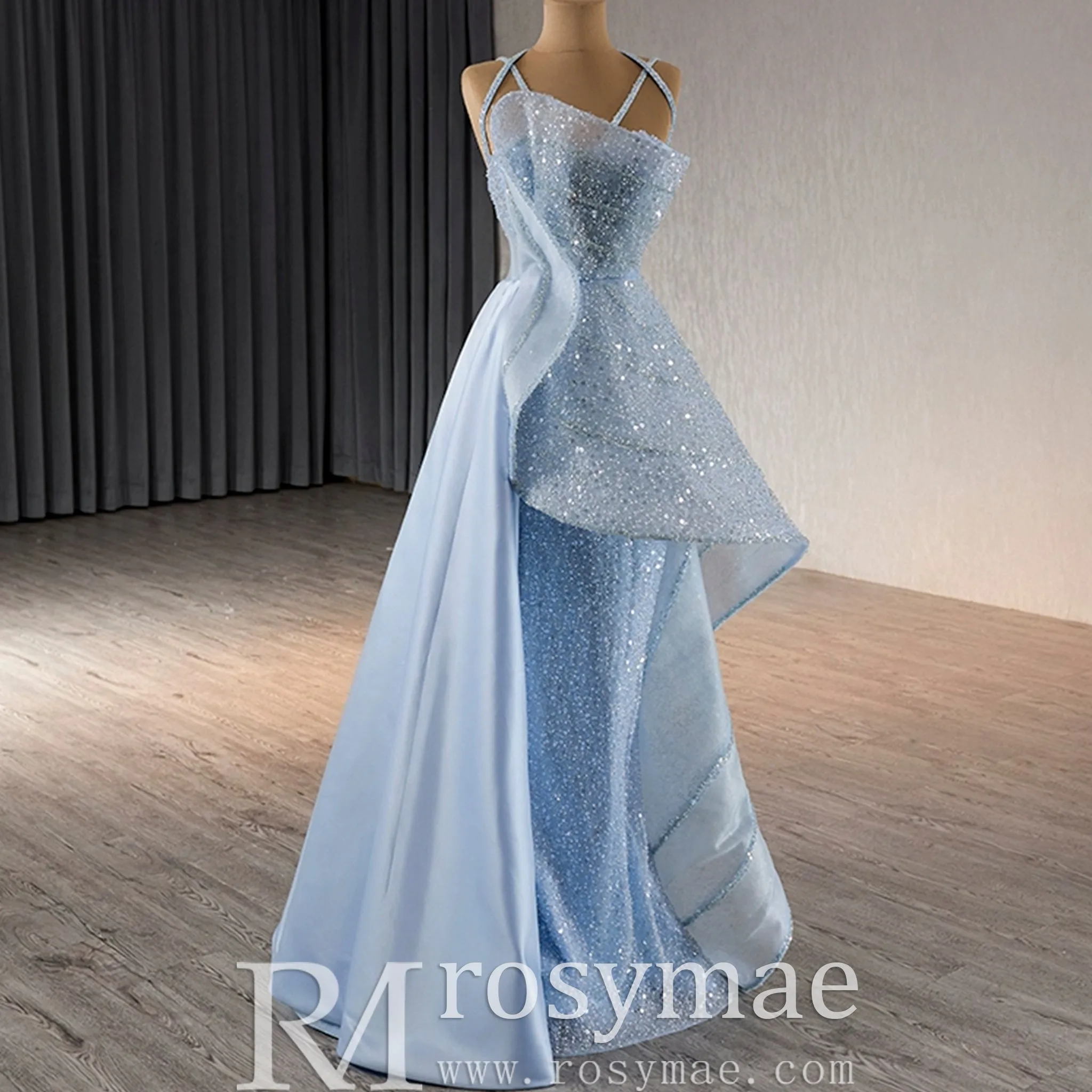 Luxury Sequins Long Formal Dress Evening Dress with Spagehtti Strap