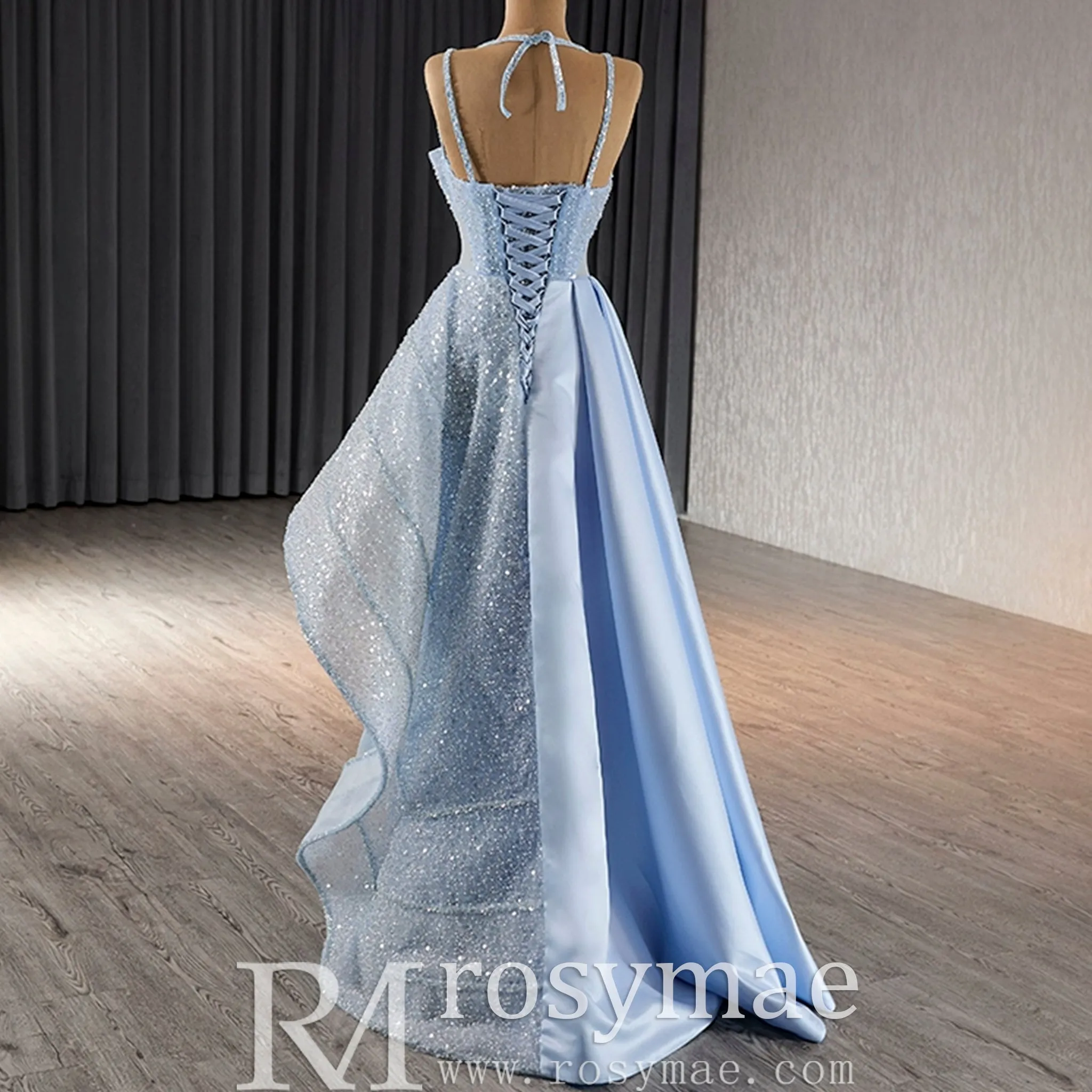 Luxury Sequins Long Formal Dress Evening Dress with Spagehtti Strap