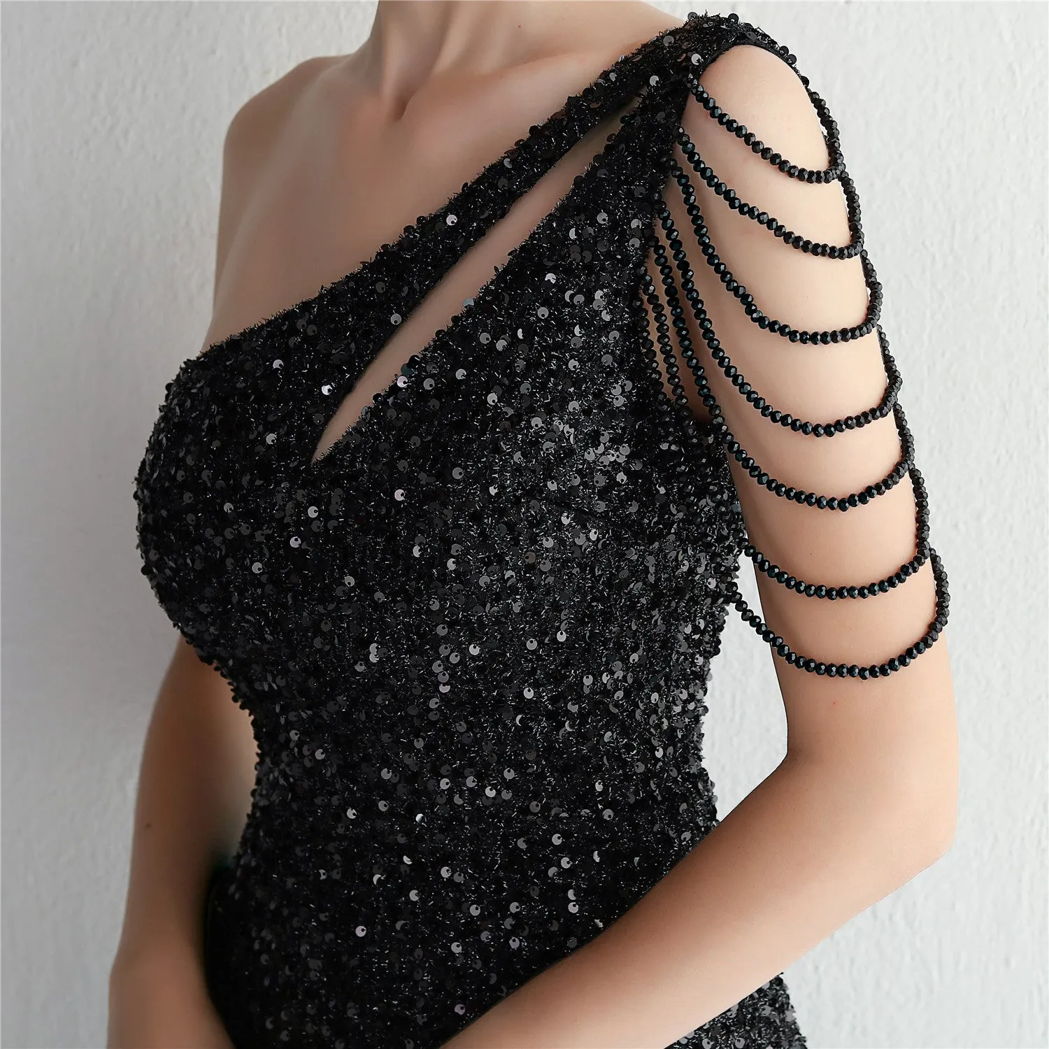 Mermaid One Shoulder Wedding Dress Sleeveless Prom Dresses Slim Party Dress
