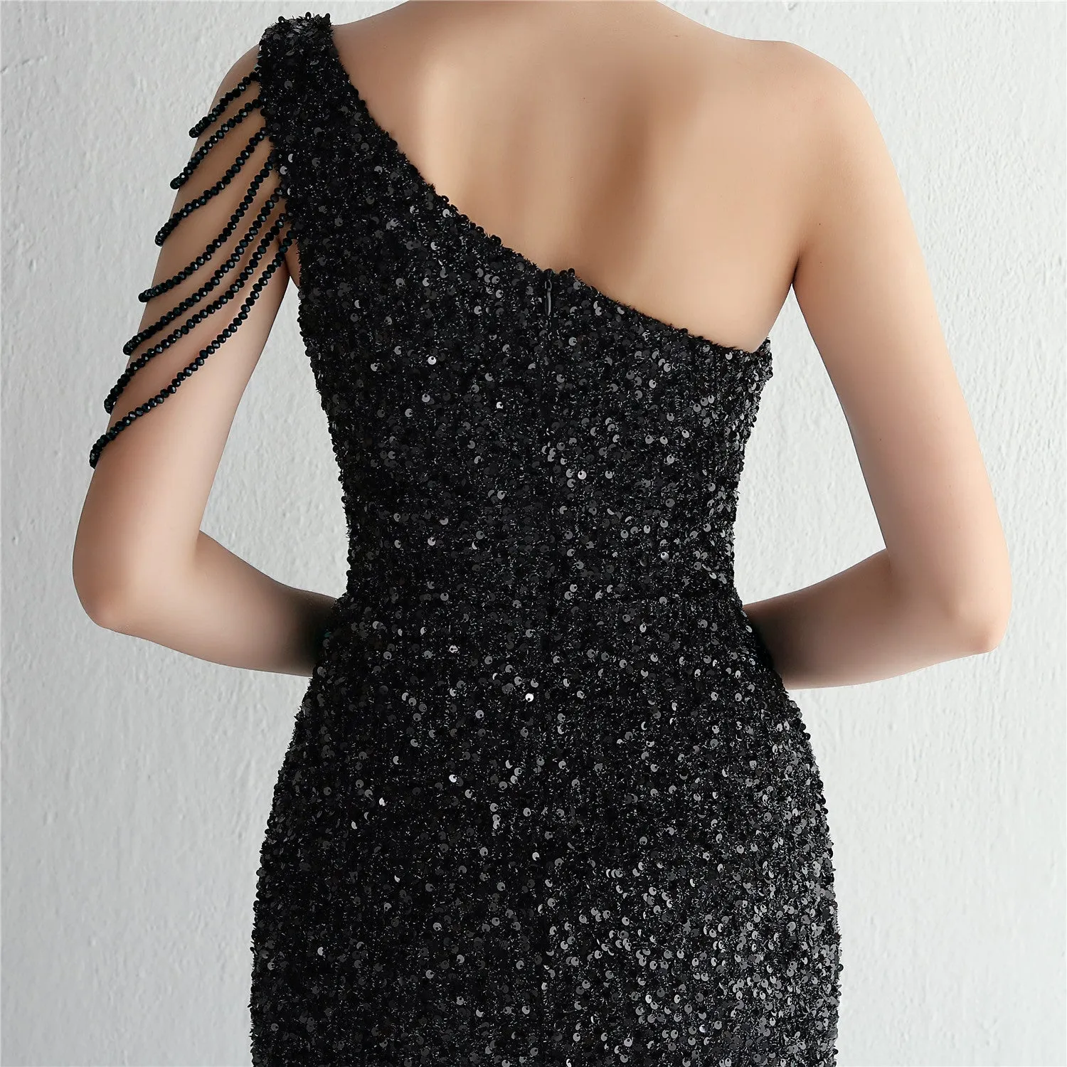 Mermaid One Shoulder Wedding Dress Sleeveless Prom Dresses Slim Party Dress
