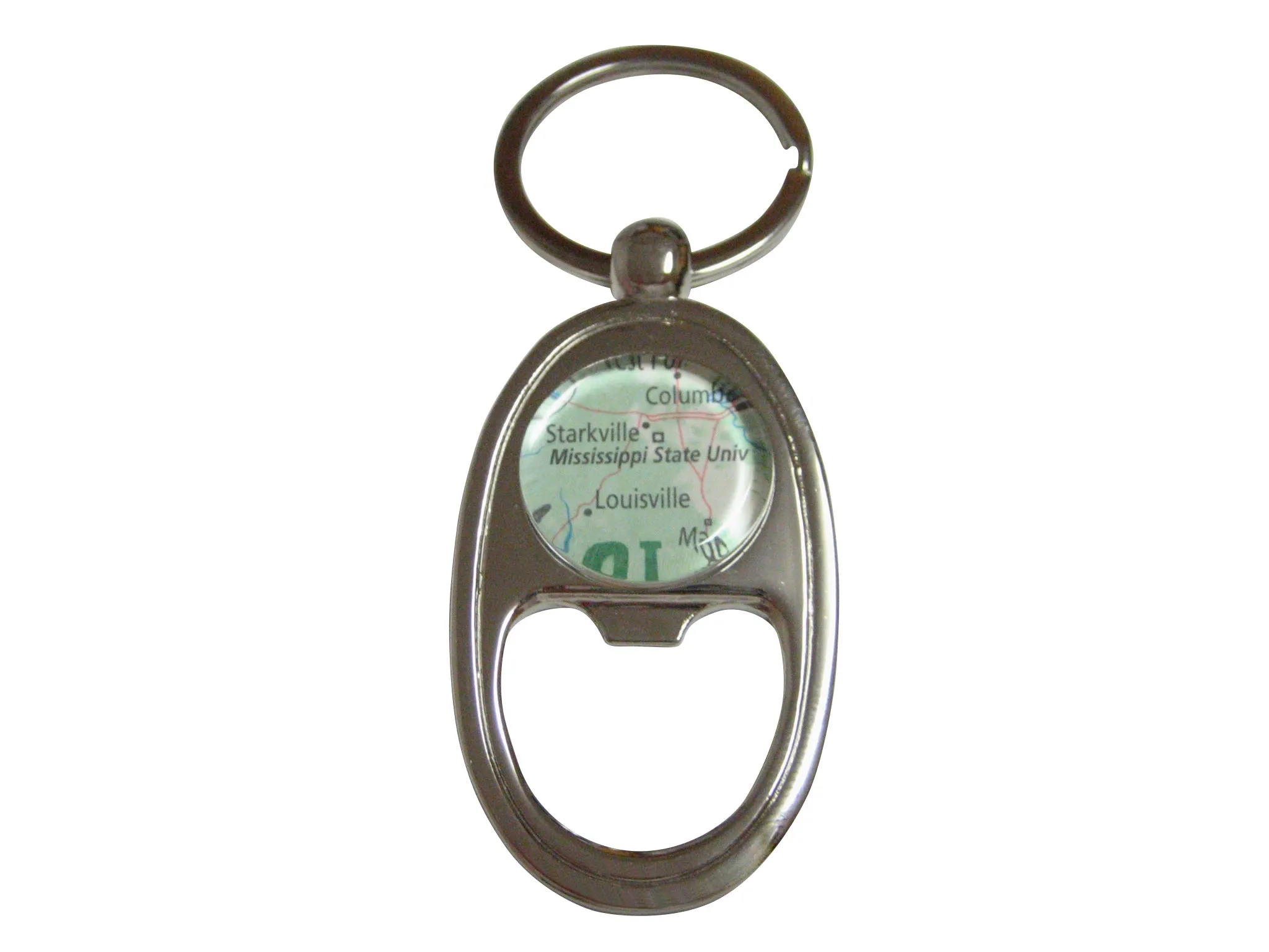 Mississippi State University Map Bottle Opener Key Chain