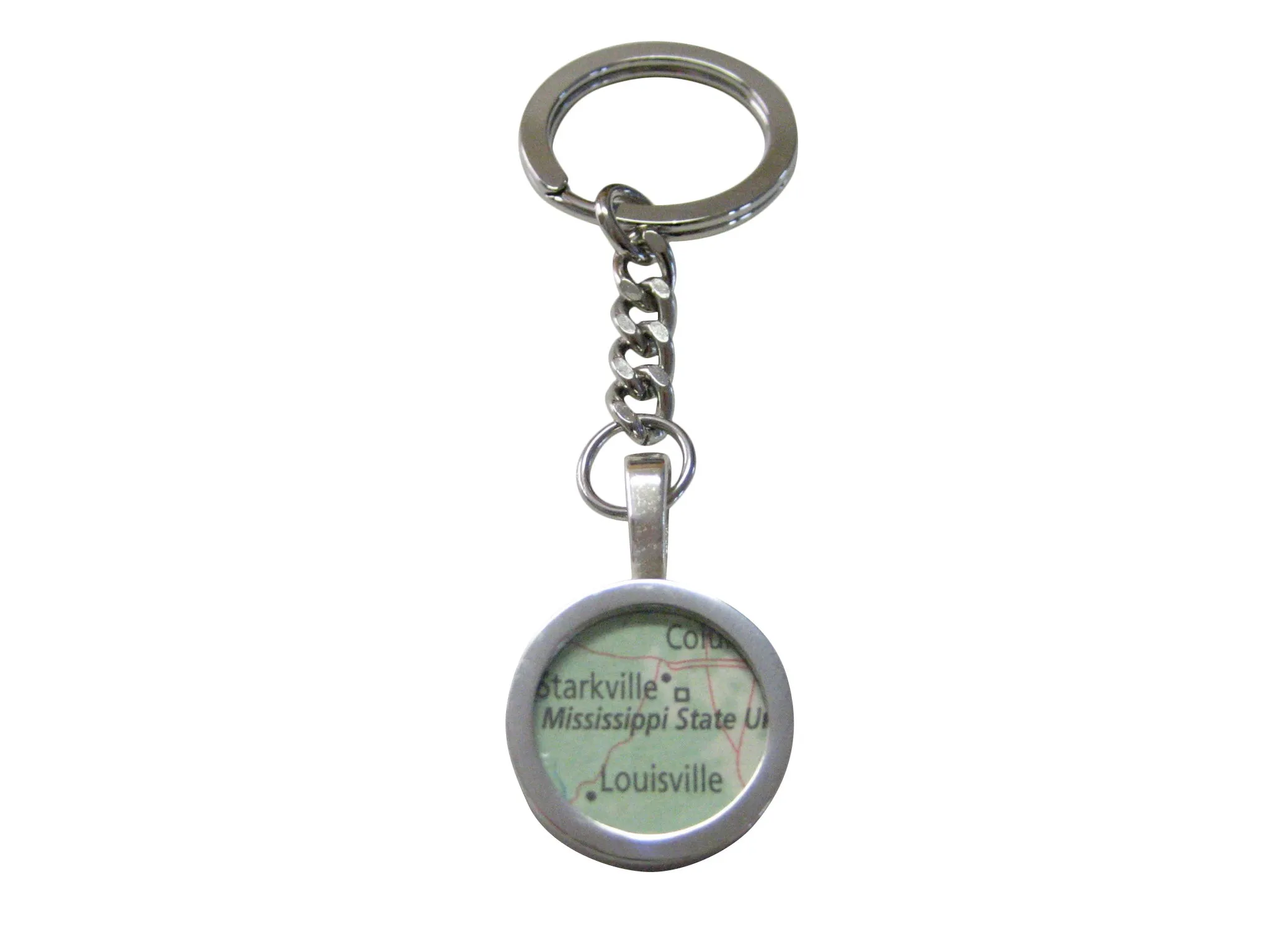 Mississippi State University Map Pendant Key Chain