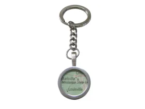 Mississippi State University Map Pendant Key Chain