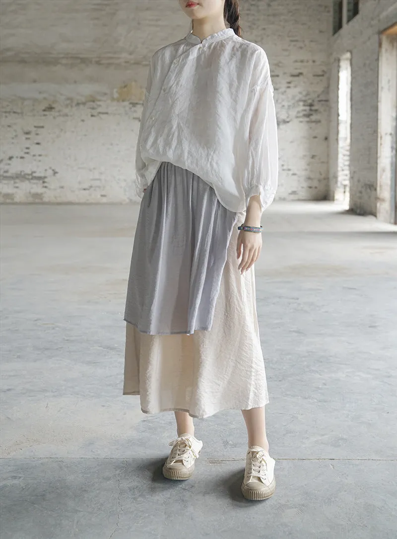 Modern Cheongsam Qipao Top in White