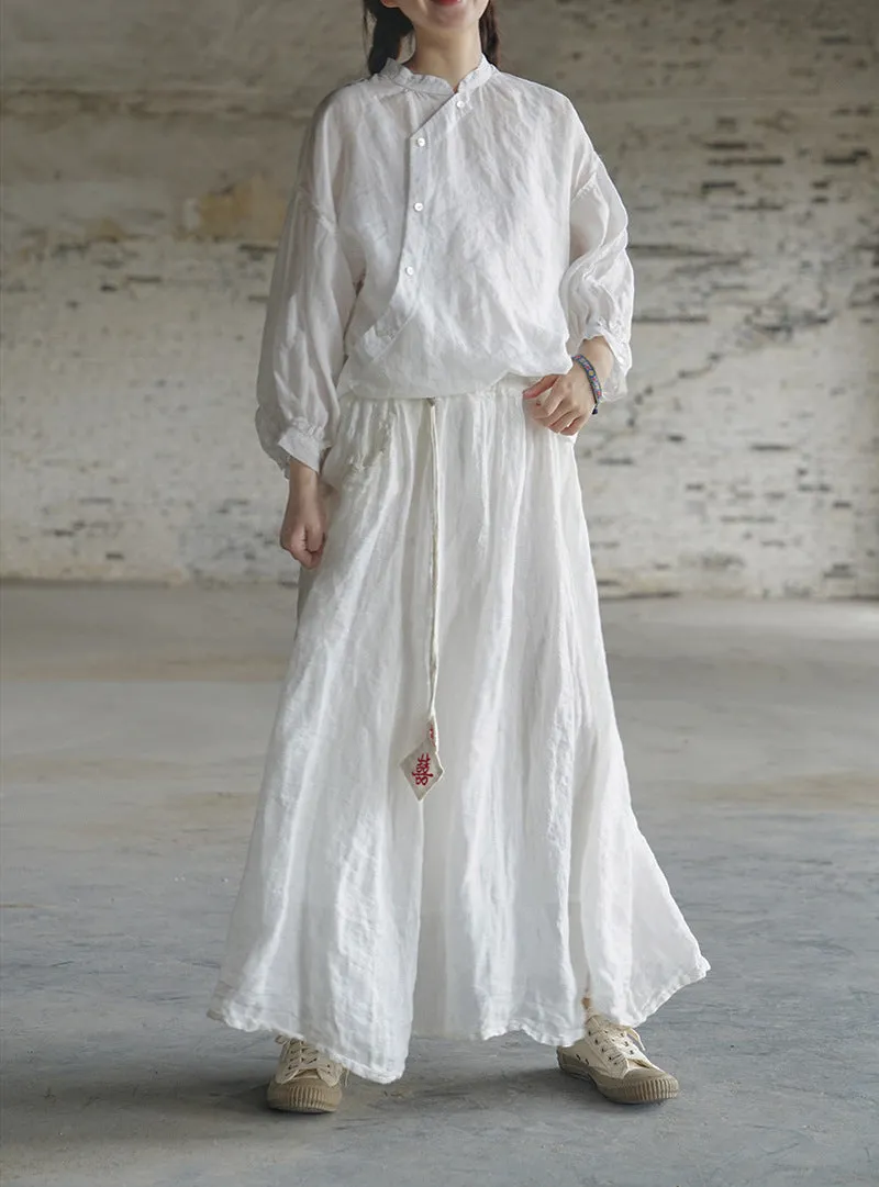 Modern Cheongsam Qipao Top in White