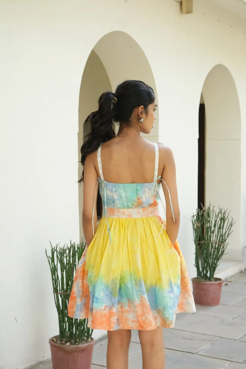 Multi Color Tie-Dye Dye Mini Dress