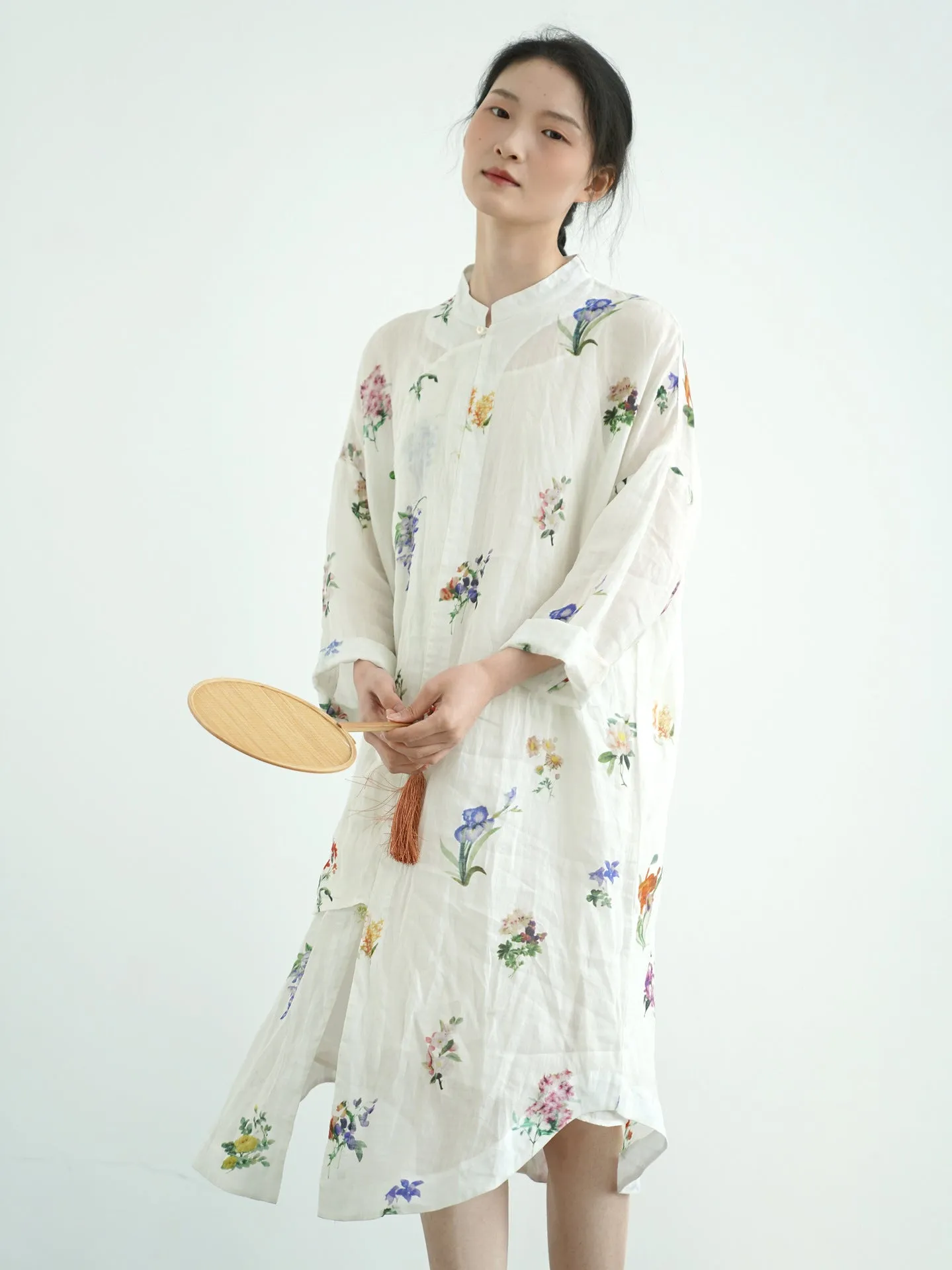 Multi Floral Cheongsam Qipao Dress