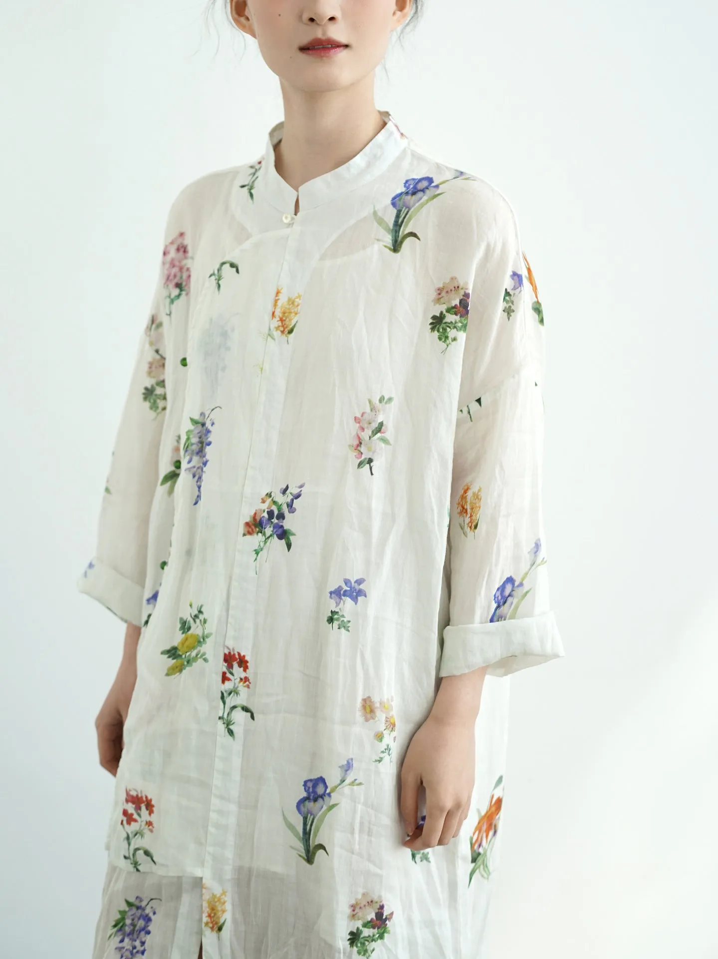 Multi Floral Cheongsam Qipao Dress