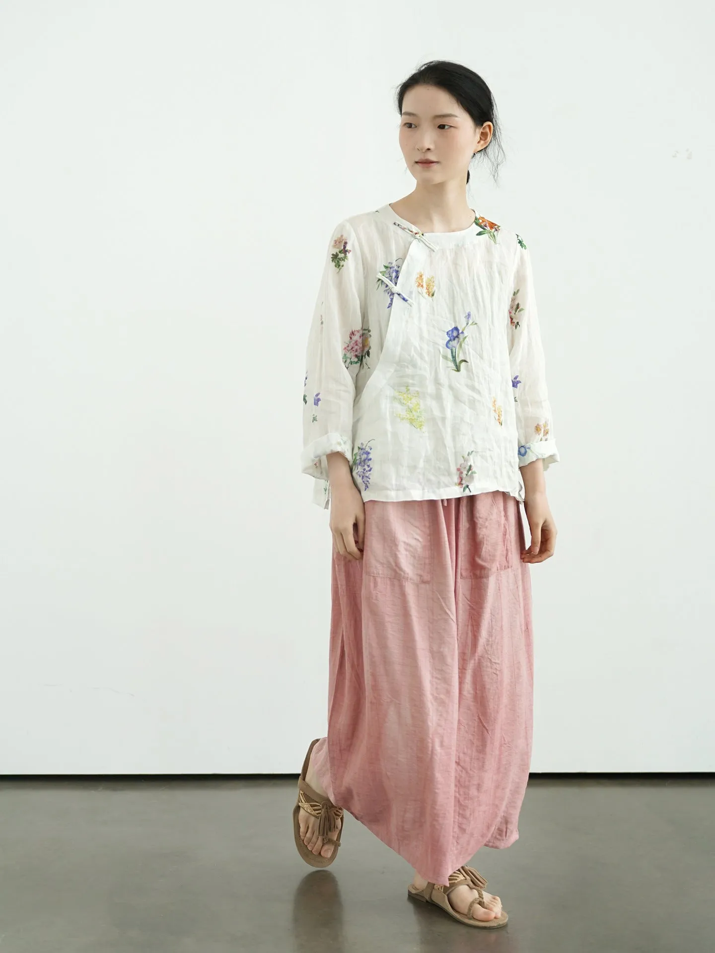 Multi Floral Cheongsam Qipao Top
