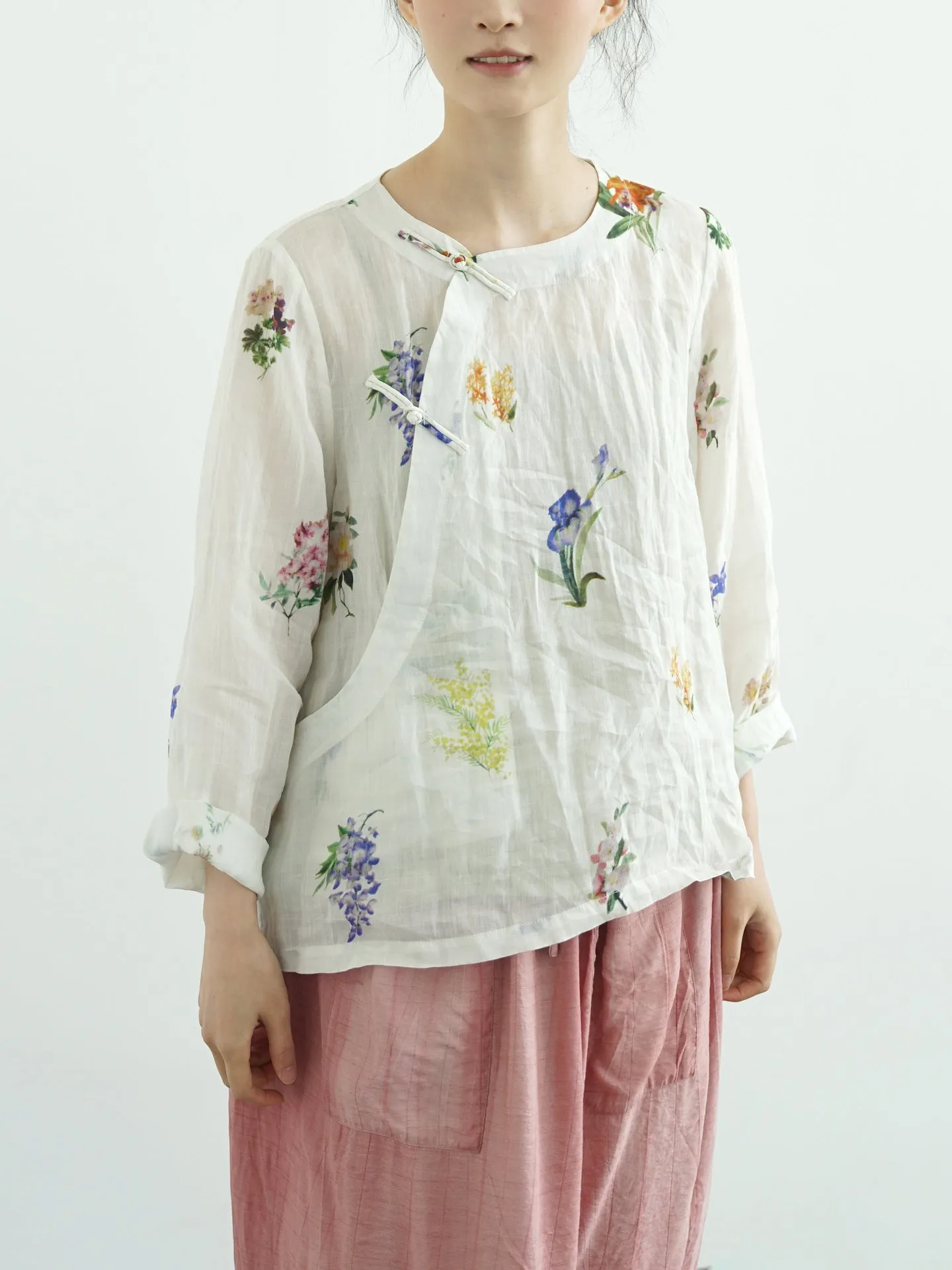 Multi Floral Cheongsam Qipao Top