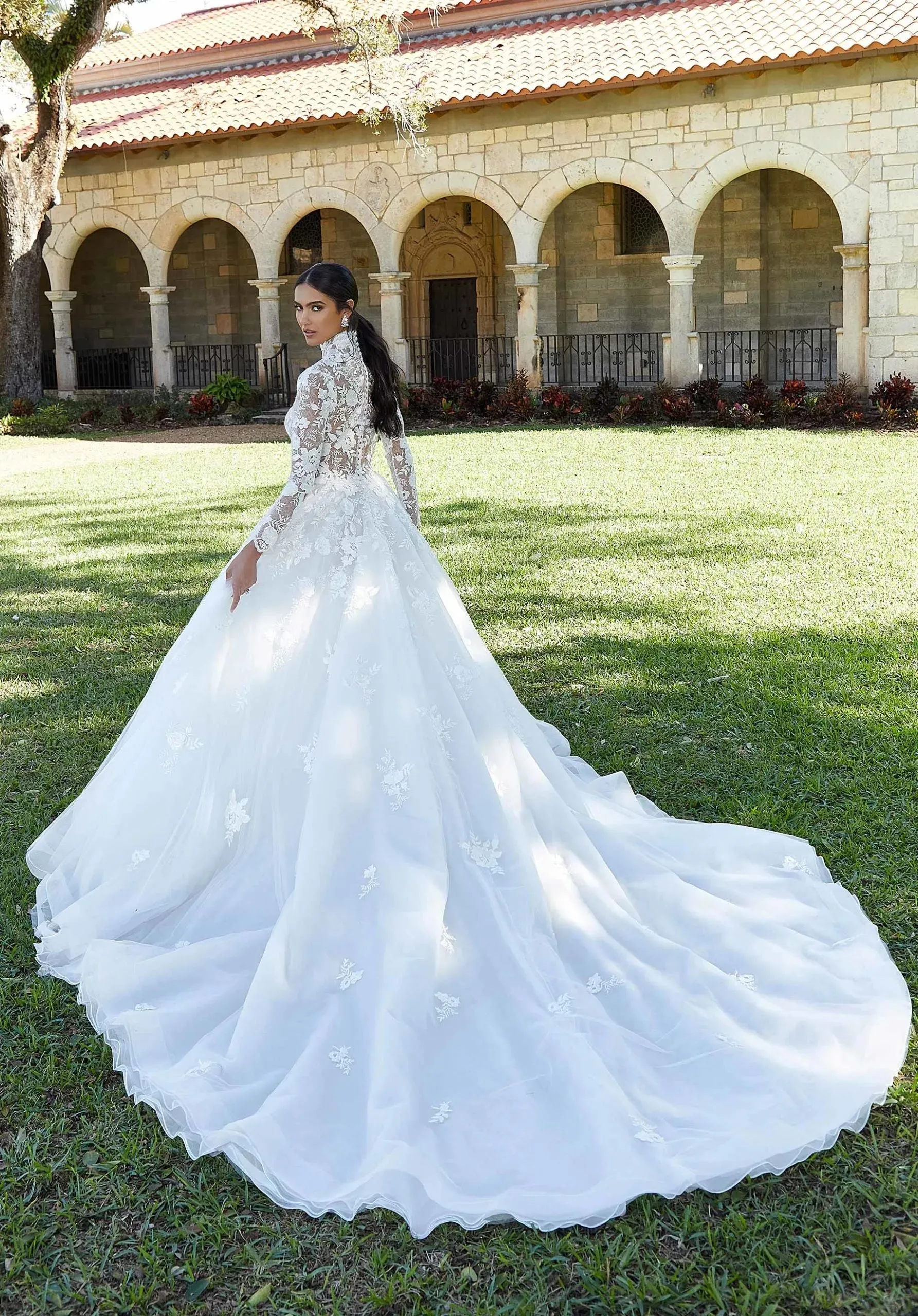 Muslim Women's Wedding Dresses Lace Applique Long Sleeve High Collar A-Line Princess Bridal Gowns свадебное платье Vestido