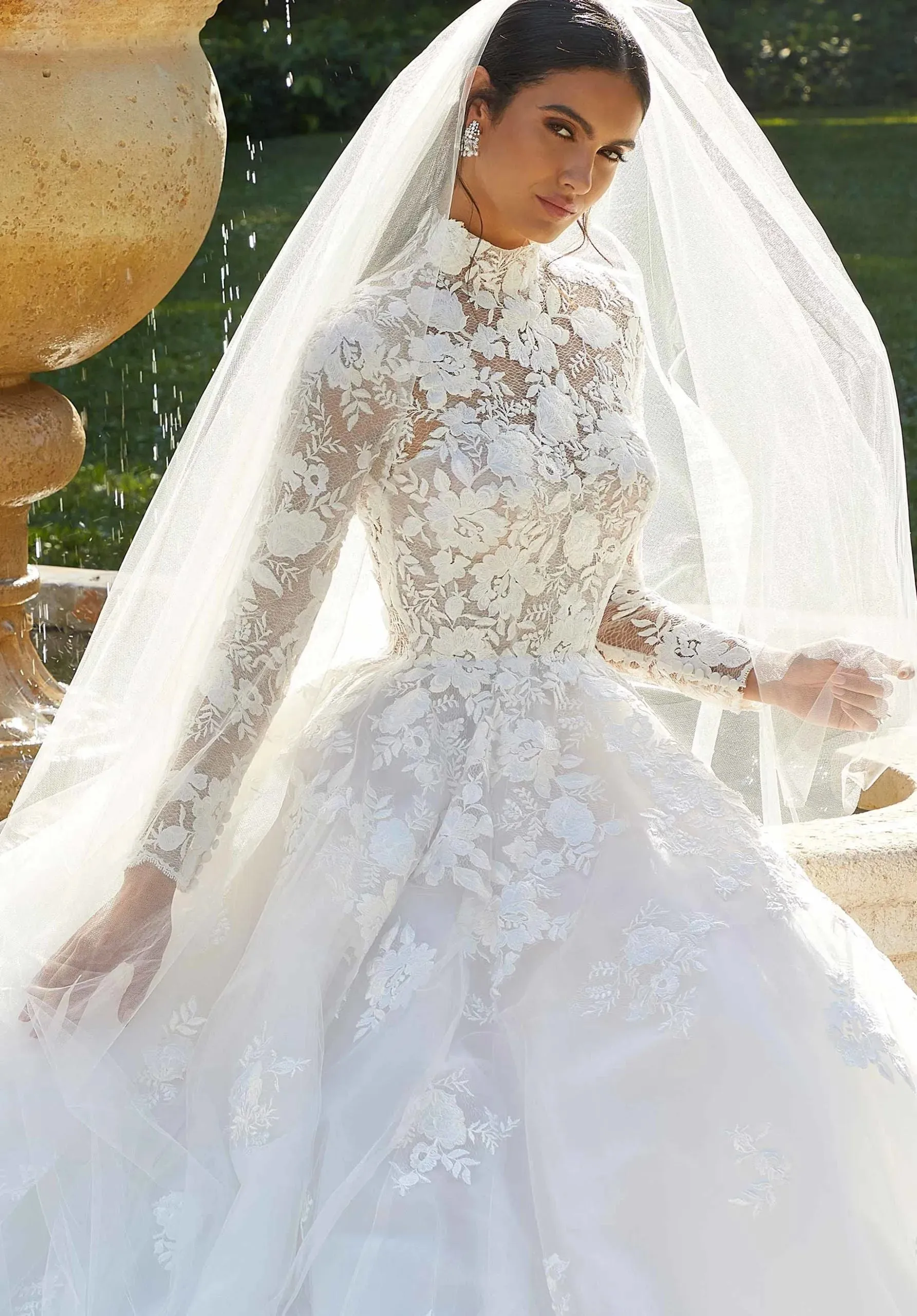 Muslim Women's Wedding Dresses Lace Applique Long Sleeve High Collar A-Line Princess Bridal Gowns свадебное платье Vestido