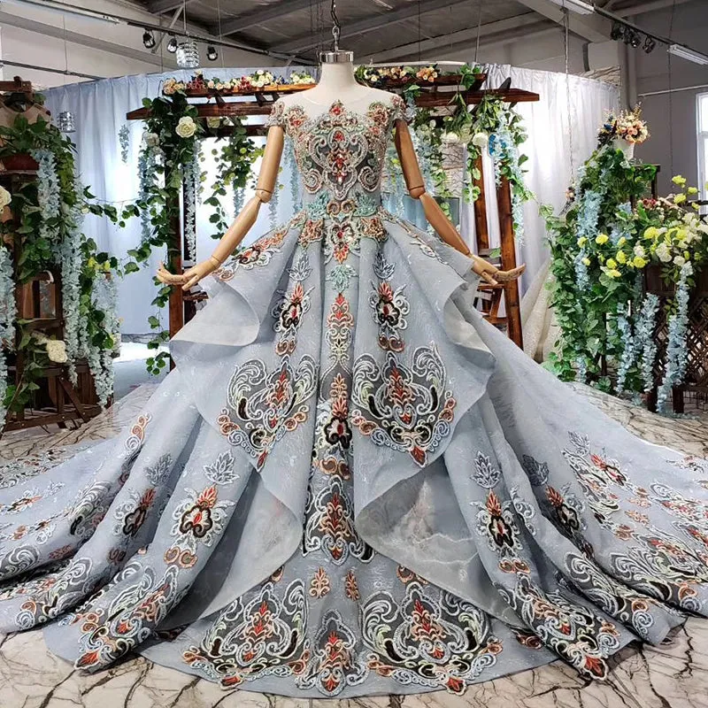 New design style long pattern evening gown fashion formal dress women