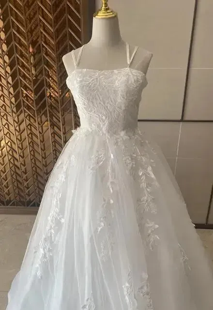 New Simple Lace Boho Wedding Dress Lace Up Plus Size Custom Made Sexy A Line Bridal Dresses Vestido De Noiva Robe De Mariee