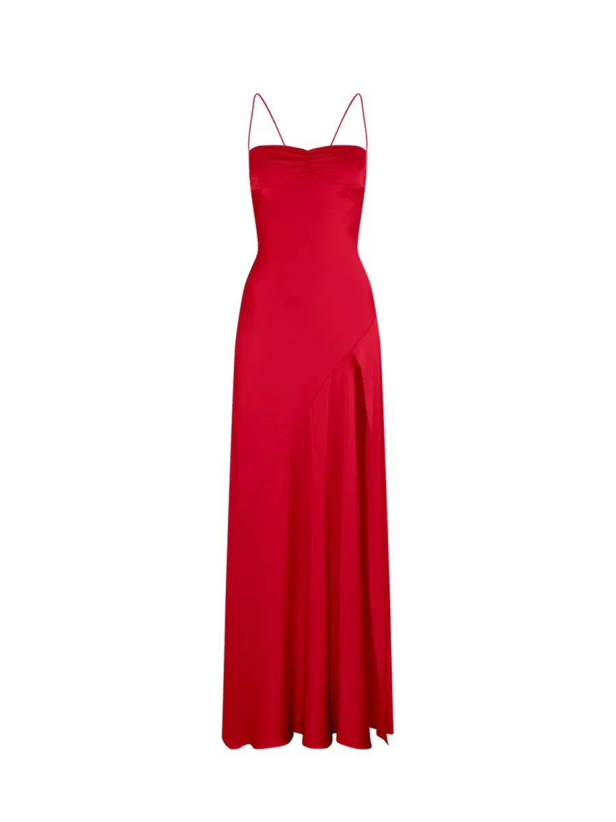 Notori | Spaghetti Straps Sheath Long Prom Dresses With Split