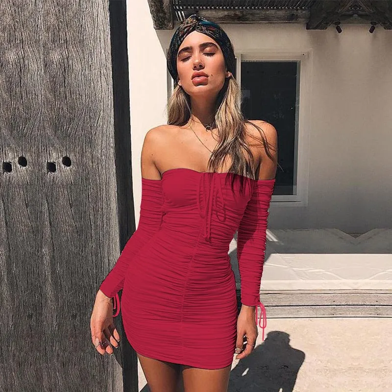 Off shoulder Bandage Dress