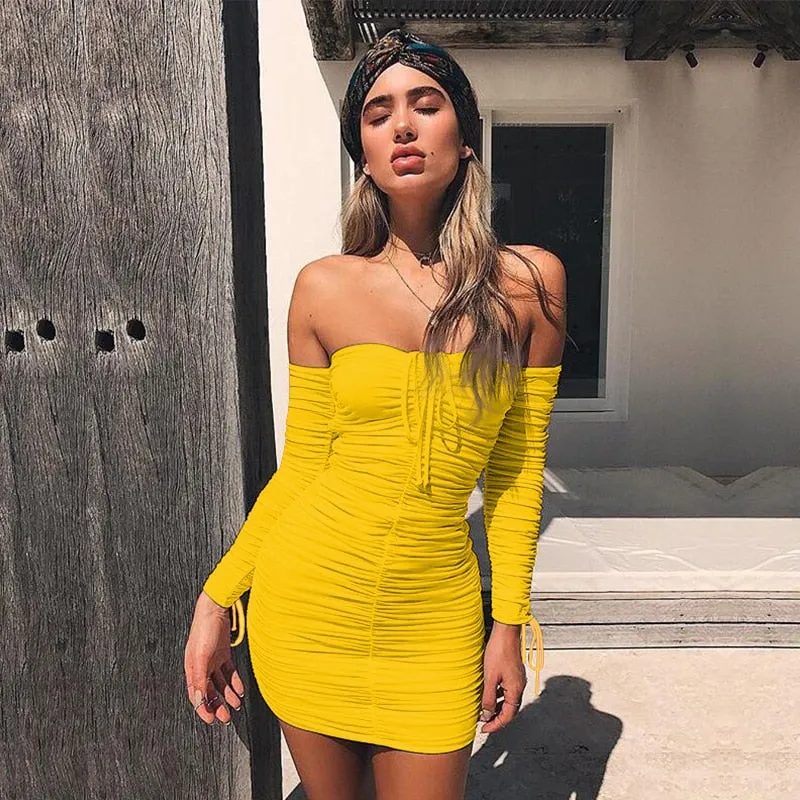 Off shoulder Bandage Dress