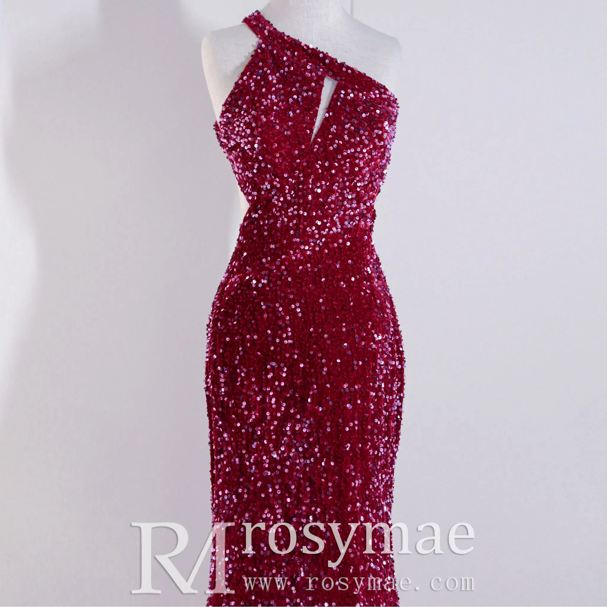One Shoulder Sequin Evening Gowns Party Fomal Dresses for Women