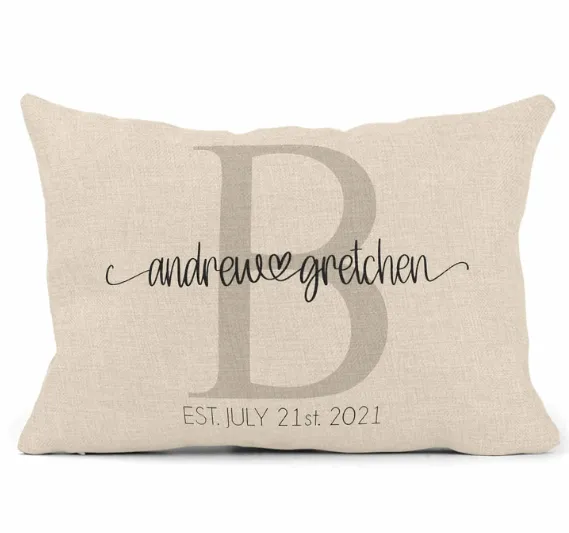 Personalized Wedding Pillow - Couples Names and Date