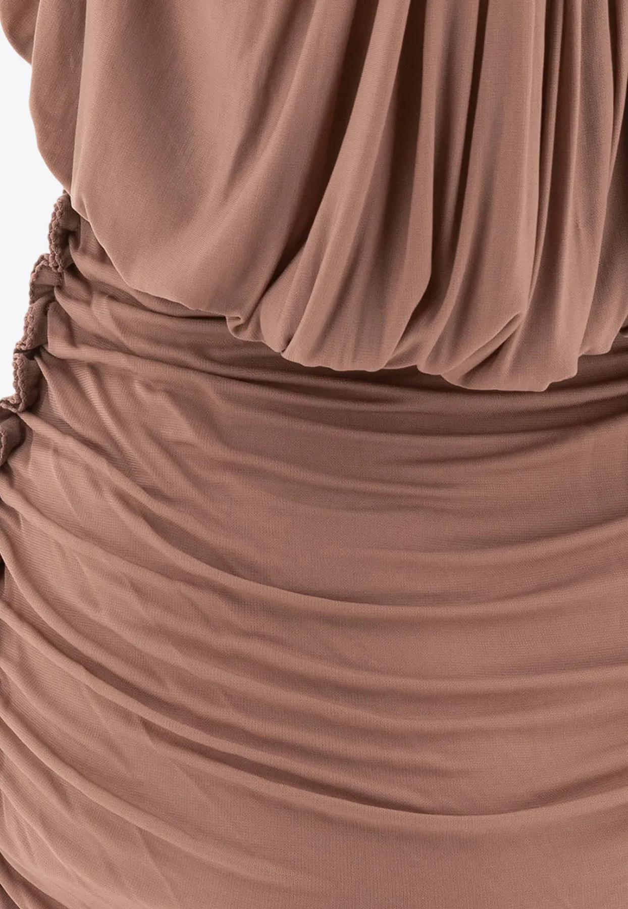 Plunged-Neck Mini Sheath Dress