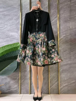 Plus Size Floral Print Skater Dress