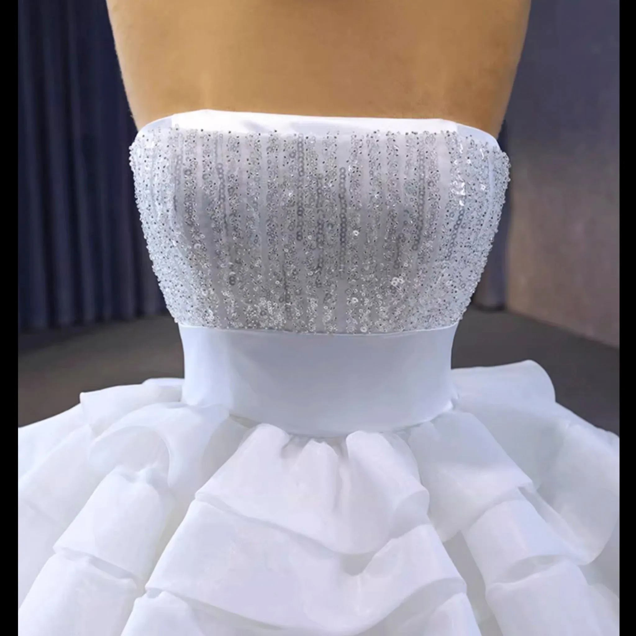 Sequin Bodice Special Quinceañera Dress Pageant Party Event Gala Gown
