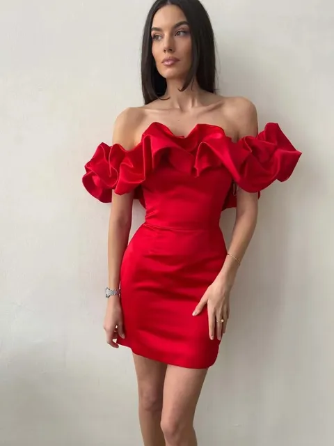 Sexy Backless Strapless Mini Evening Dresses