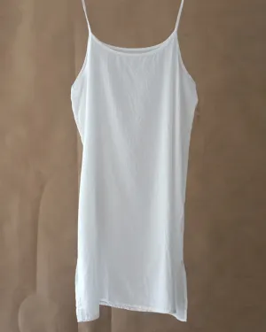 Short Cotton Slip Dress in White