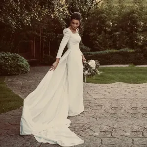Simple Mermaid Wedding Dresses Halter Boho Wedding Bride Gown Sexy Backless Soft Satin Bridal Dress Robe De Mariee