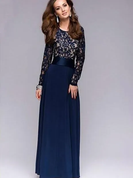 Sisjuly Women Summer Dress Chiffon Lace Maxi Dress Floor Length Wedding Party Dresses Luxury Elegant Long Sleeve Christmas Dress