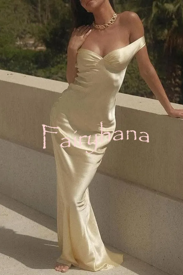 Solid Color Sexy Off-shoulder Backless Slim Maxi Dress