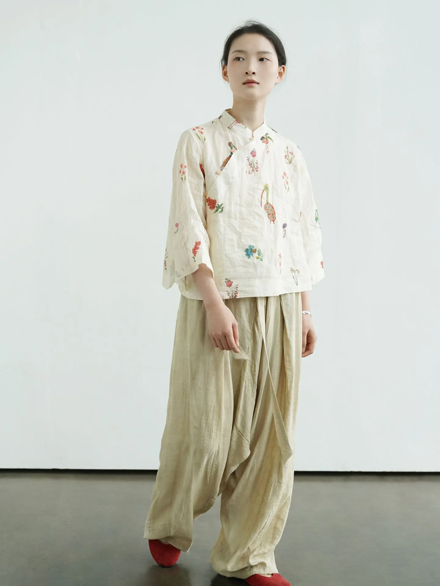 Spring Floral Cheongsam Qipao Top
