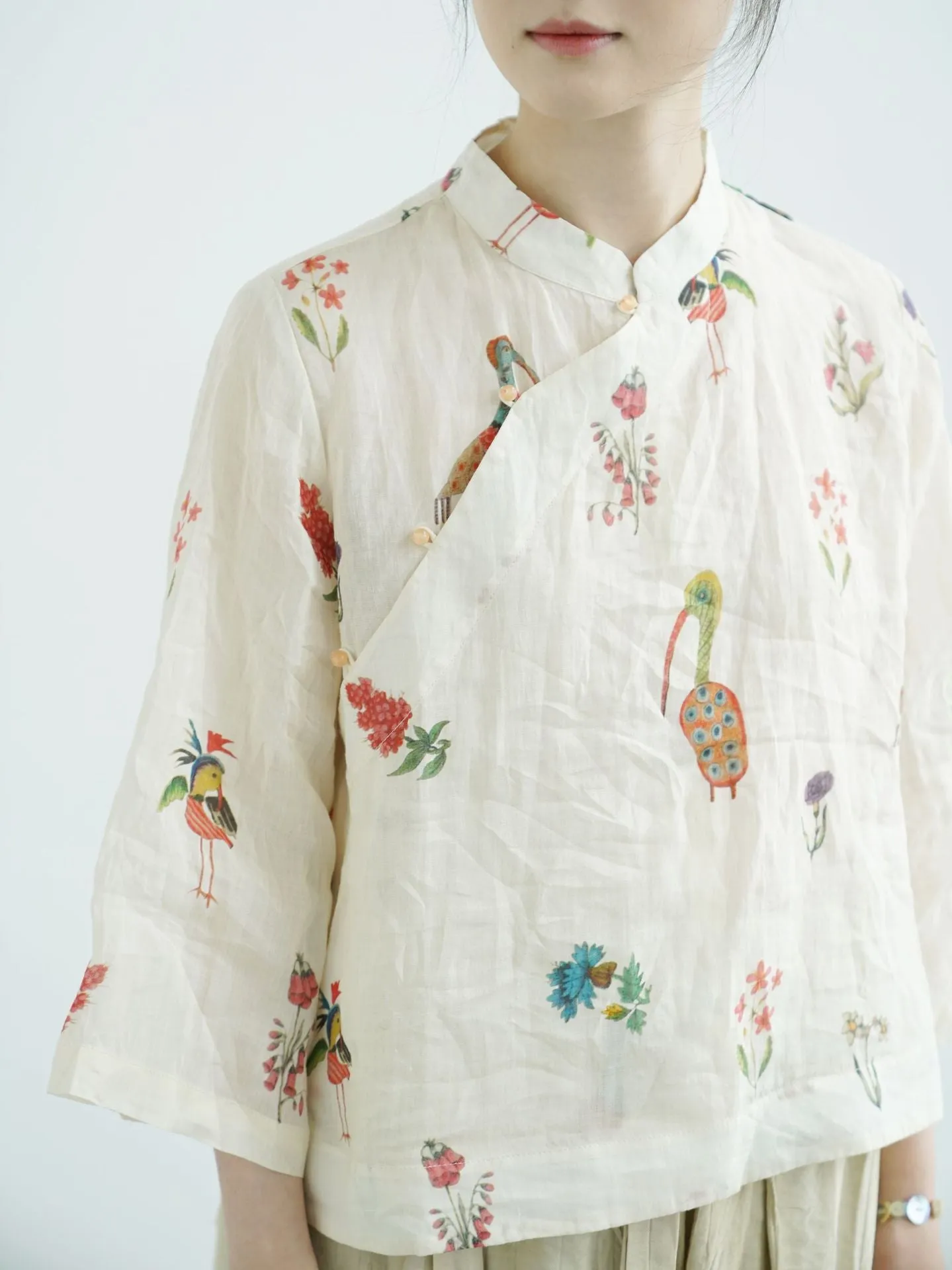 Spring Floral Cheongsam Qipao Top