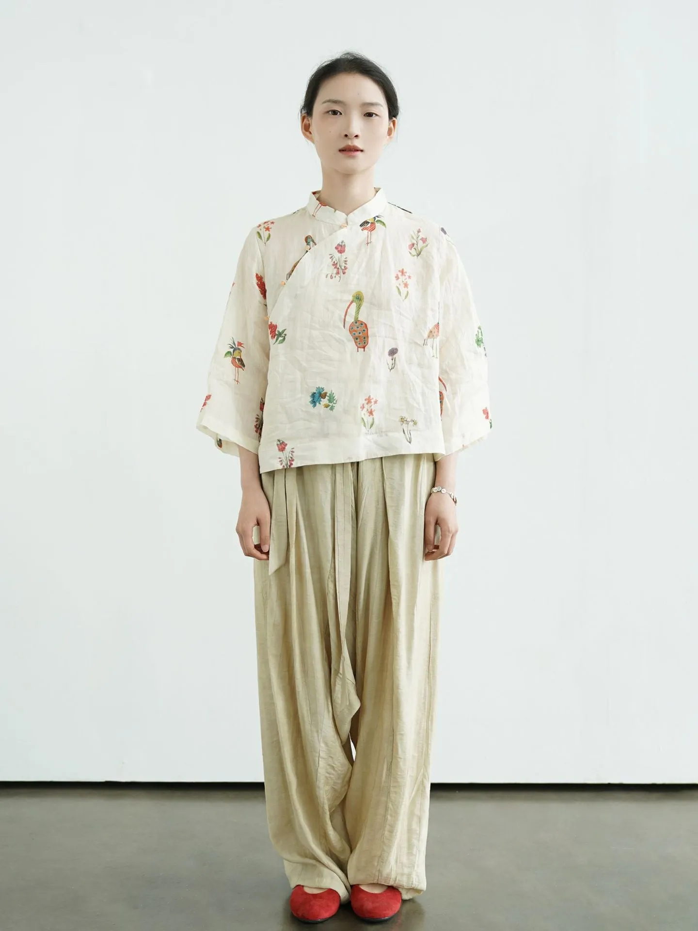 Spring Floral Cheongsam Qipao Top