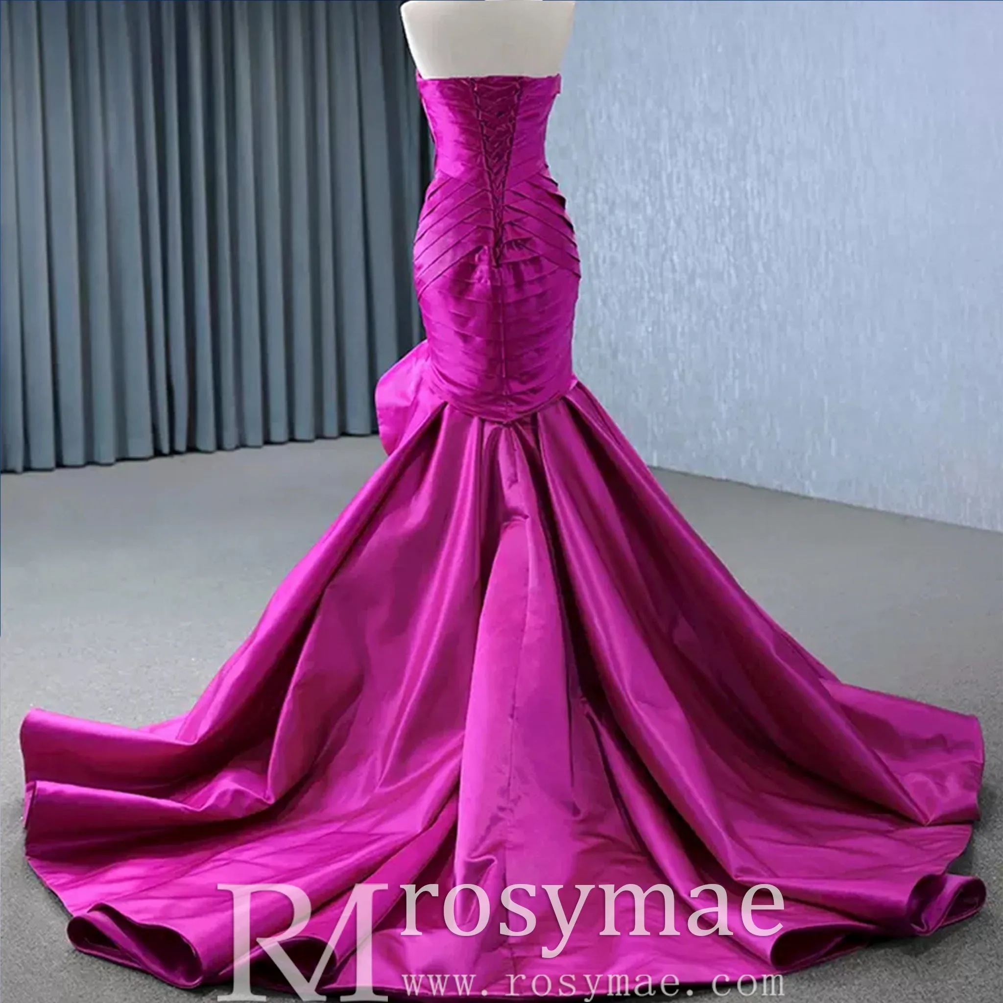 Strapless Mermaid High Low Formal Evening Dresses Pageant Gowns