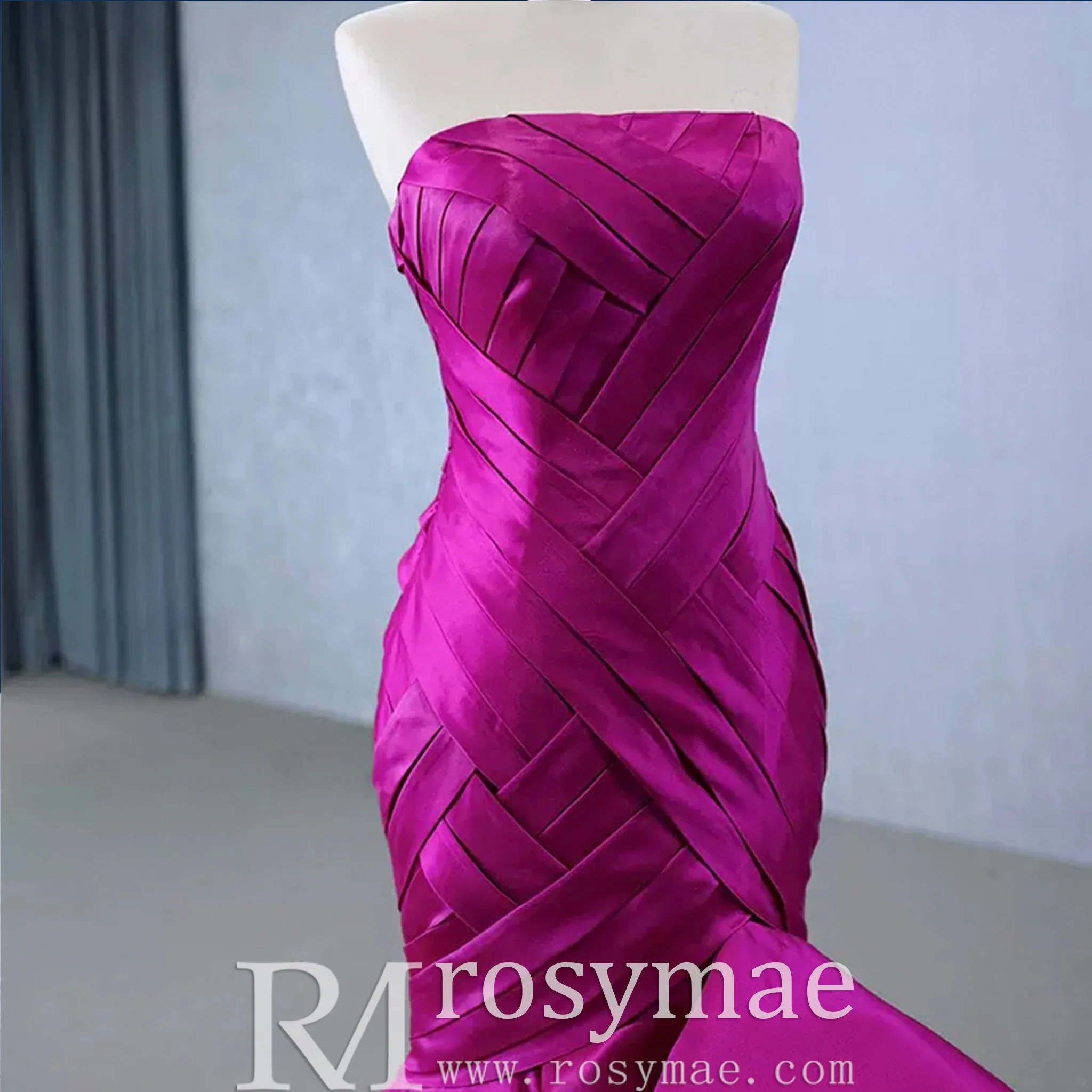 Strapless Mermaid High Low Formal Evening Dresses Pageant Gowns